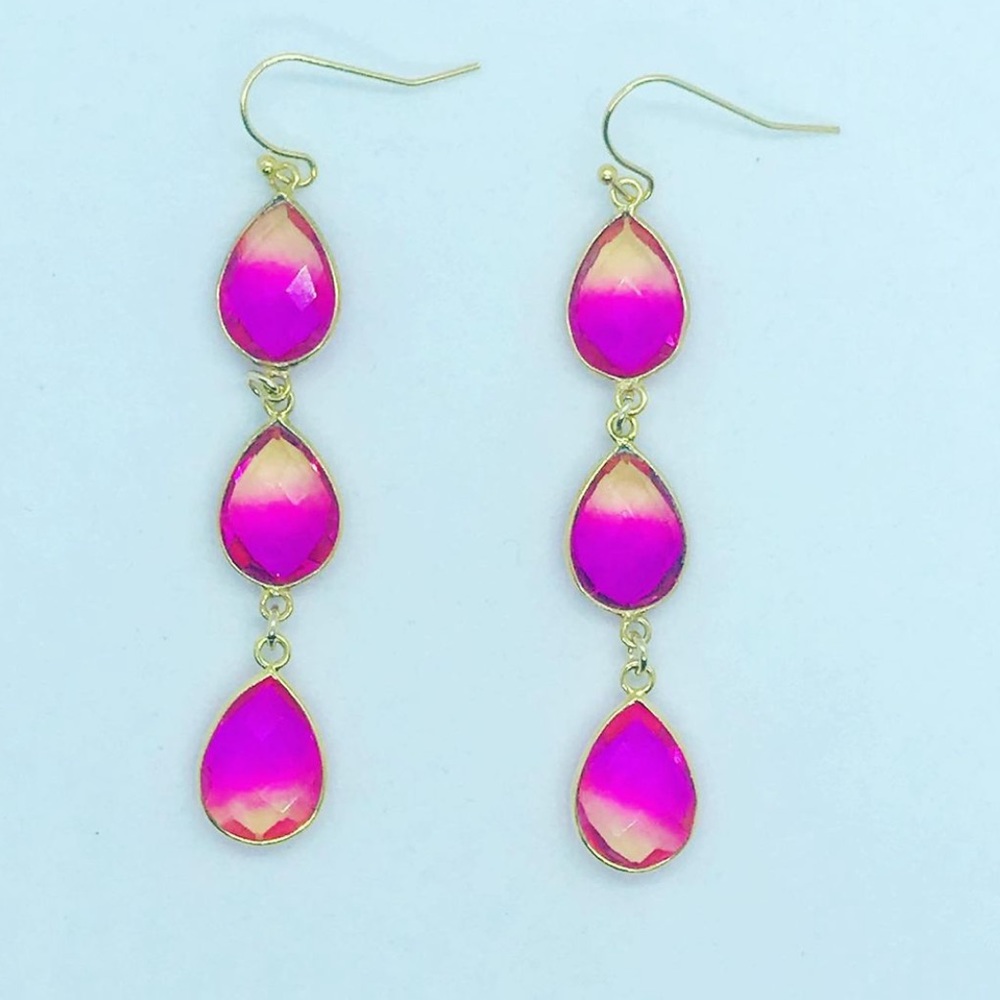 Luvleigh designs - aura quartz dangle earrings